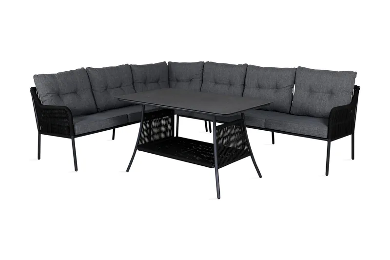 Berlin HörnLoungegrupp Utomhus Svart/Grå - Venture Home - Utemöbler - Utegrupp - Loungegrupp
