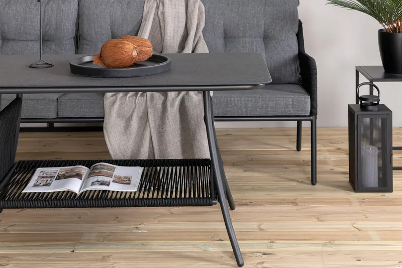 Berlin HörnLoungegrupp Utomhus Svart/Grå - Venture Home - Utemöbler - Utegrupp - Loungegrupp