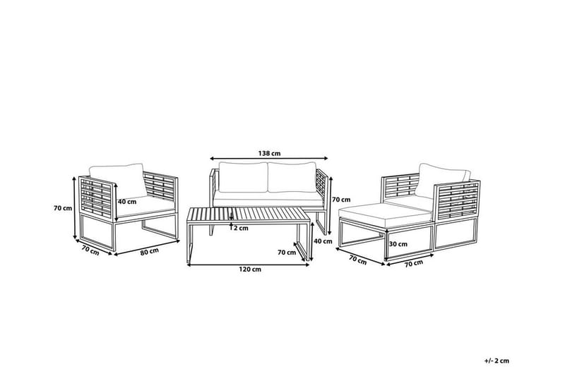 Bermuda Loungegrupp Utomhus - Natur/Vit - Utemöbler - Utegrupp - Loungegrupp