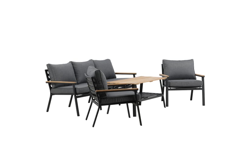 Brasilia Loungegrupp Utomhus Svart - Venture Home - Utemöbler - Utegrupp - Loungegrupp