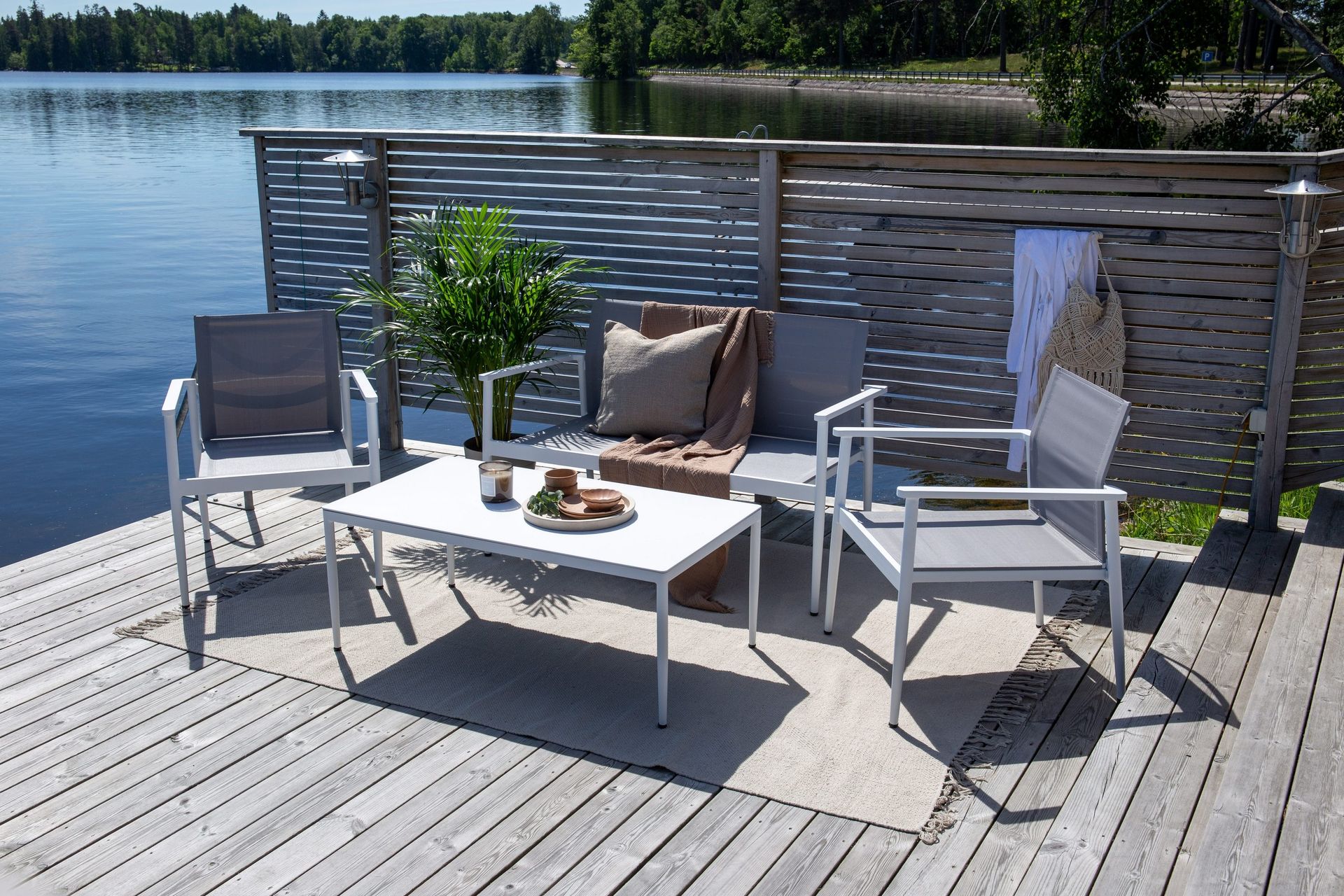 break loungegrupp utomhus 4-sits - vit