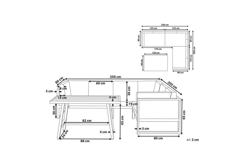 Loungegrupp Castella/Fratte Grön/vit/grå - Grön/vit/grå - Utemöbler - Utegrupp - Loungegrupp