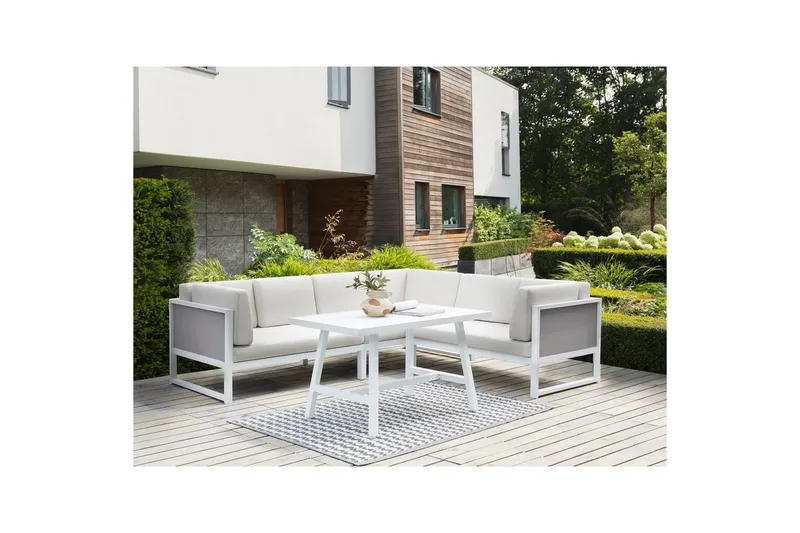 Loungegrupp Castella/Fratte Vit/Grå - Vit/Grå - Utemöbler - Utegrupp - Loungegrupp