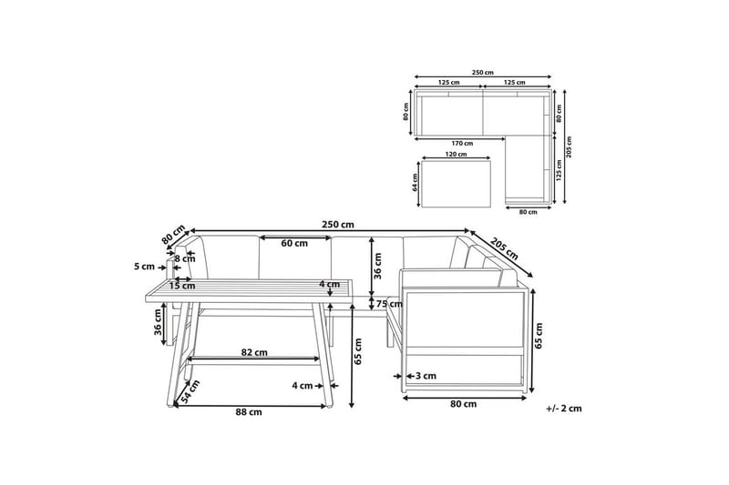 Loungegrupp Castella/Fratte Vit/Grå - Vit/Grå - Utemöbler - Utegrupp - Loungegrupp