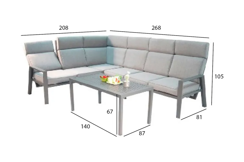Casten Trädgårdset Mörkgrå - Utemöbler - Utegrupp - Loungegrupp