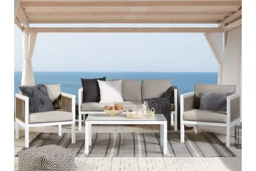 Columbero Loungegrupp Utomhus 5-sits - Vit/Brun - Utemöbler - Utegrupp - Loungegrupp