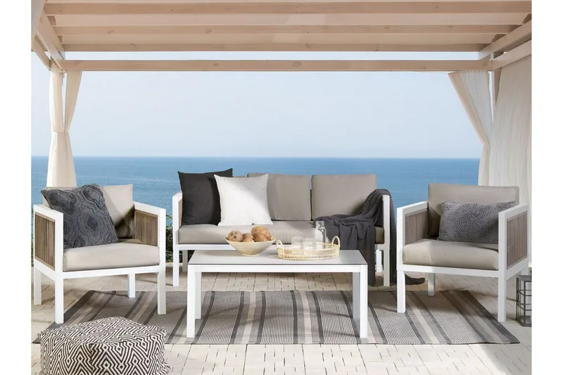 Columbero Loungegrupp Utomhus 5-sits - Vit/Brun - Utemöbler - Utegrupp - Loungegrupp