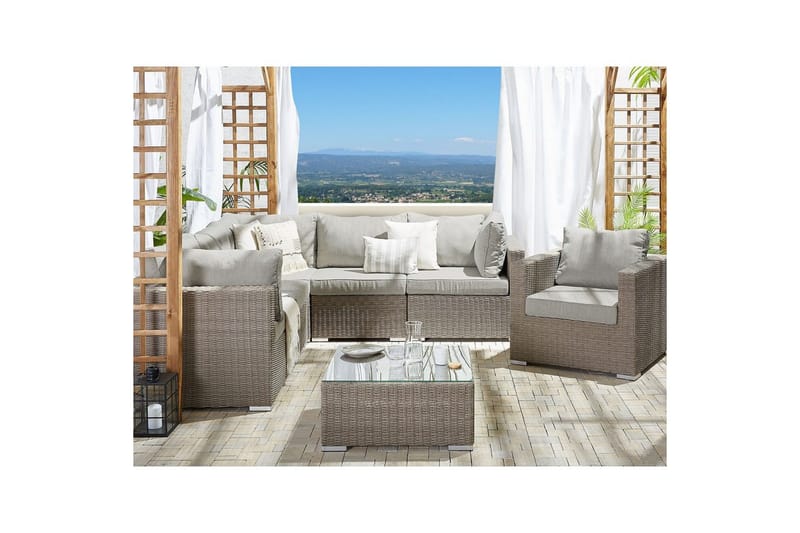 Loungegrupp Contare Grå/beige, Högervänd - Grå/beige, Högervänd - Utemöbler - Utegrupp - Loungegrupp