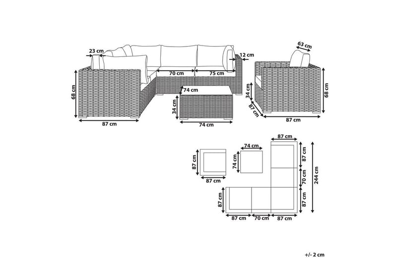 Loungegrupp Contare Grå/beige, Högervänd - Grå/beige, Högervänd - Utemöbler - Utegrupp - Loungegrupp