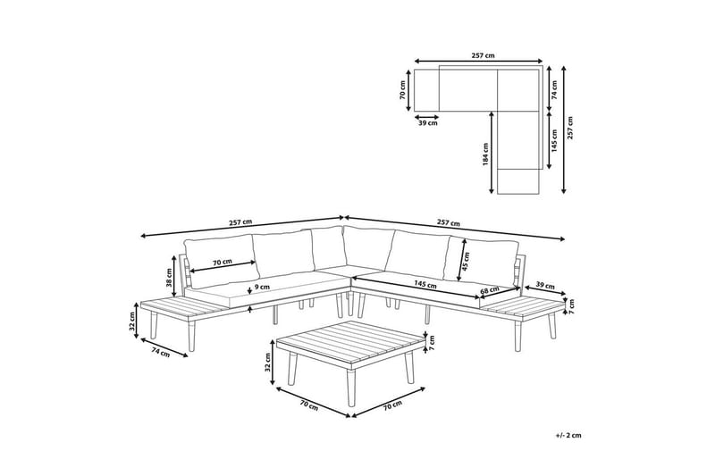 Loungegrupp Corato Grå/mörkt trä/ljust trä - Grå/mörkt trä/ljust trä - Utemöbler - Utegrupp - Loungegrupp