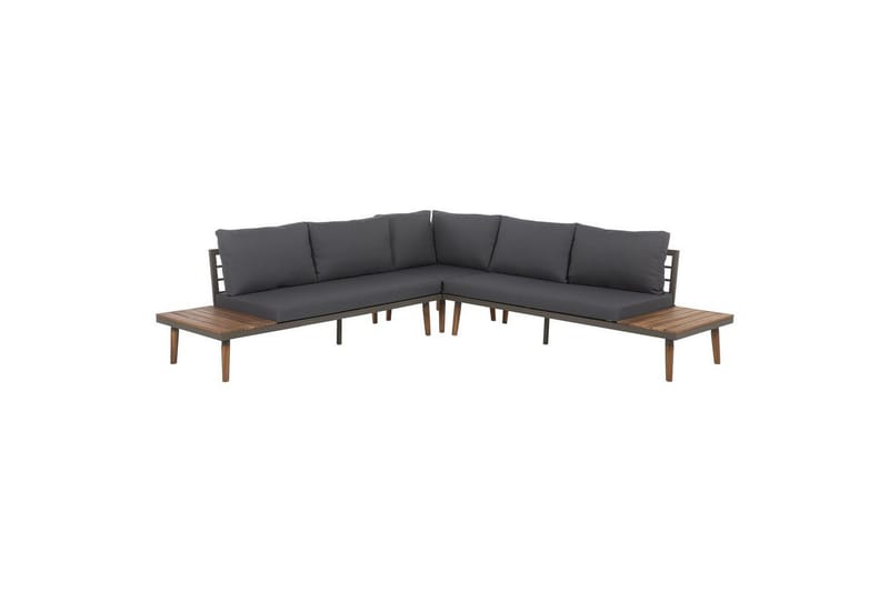 Loungegrupp Corato Grå/mörkt trä/ljust trä - Grå/mörkt trä/ljust trä - Utemöbler - Utegrupp - Loungegrupp