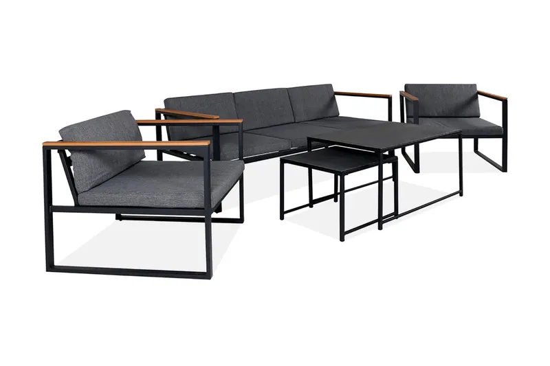 Dakar Loungegrupp Utomhus - Svart - Utemöbler - Utegrupp - Loungegrupp