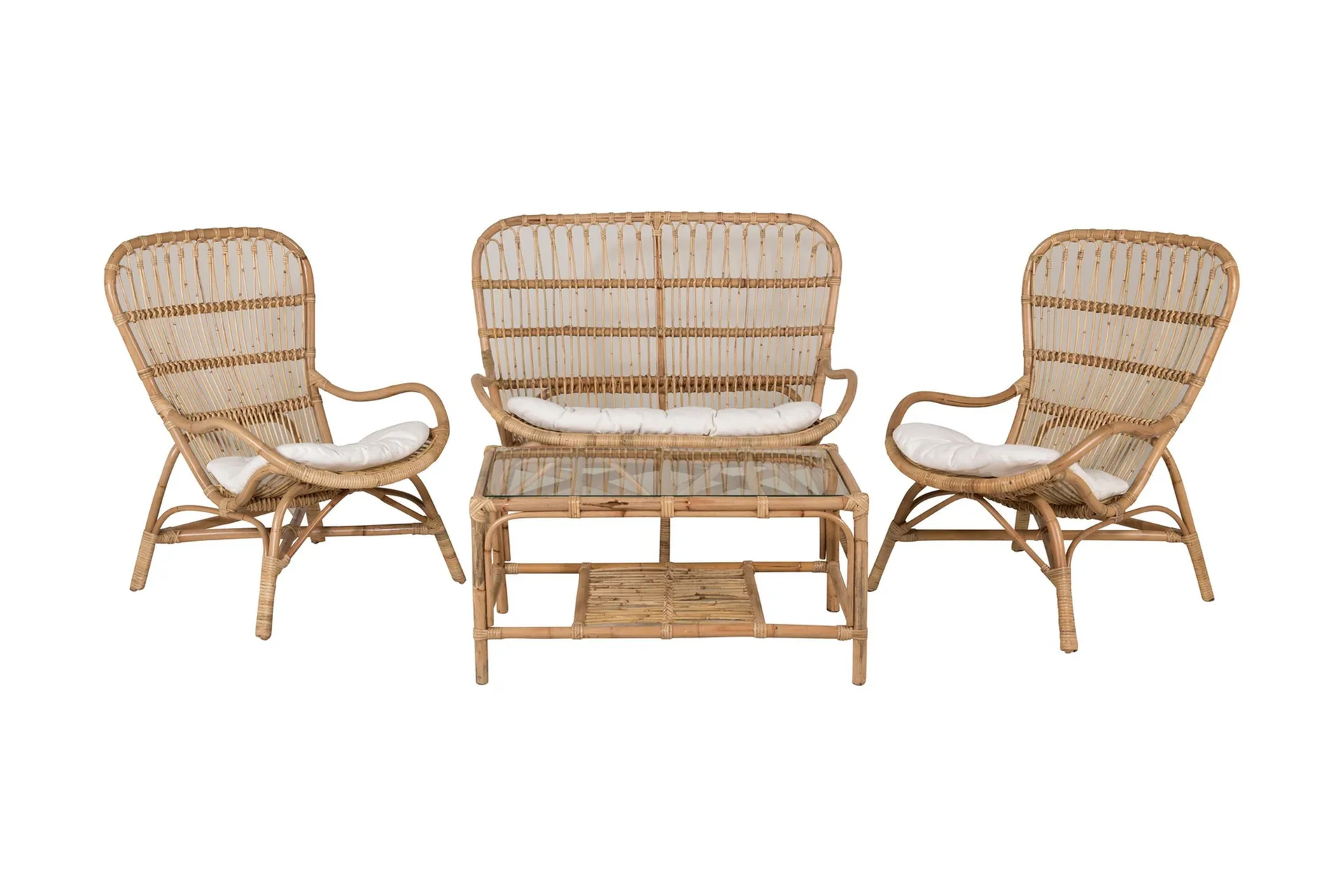 ella loungegrupp med dynor - trä/natur