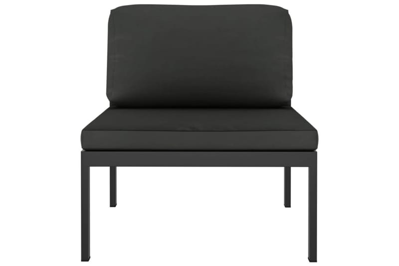 Loungegrupp Utomhus för trädgården 3 delar med dynor aluminium antra - Antracit - Utemöbler - Utegrupp - Loungegrupp