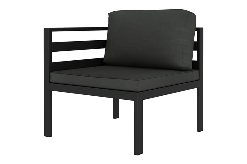Loungegrupp Utomhus för trädgården 3 delar med dynor aluminium antra - Antracit - Utemöbler - Utegrupp - Loungegrupp