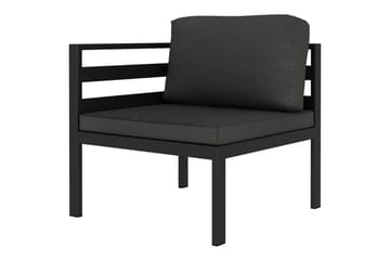 Loungegrupp Utomhus för trädgården 7 delar med dynor aluminium antra - Antracit - Utemöbler - Utegrupp - Loungegrupp