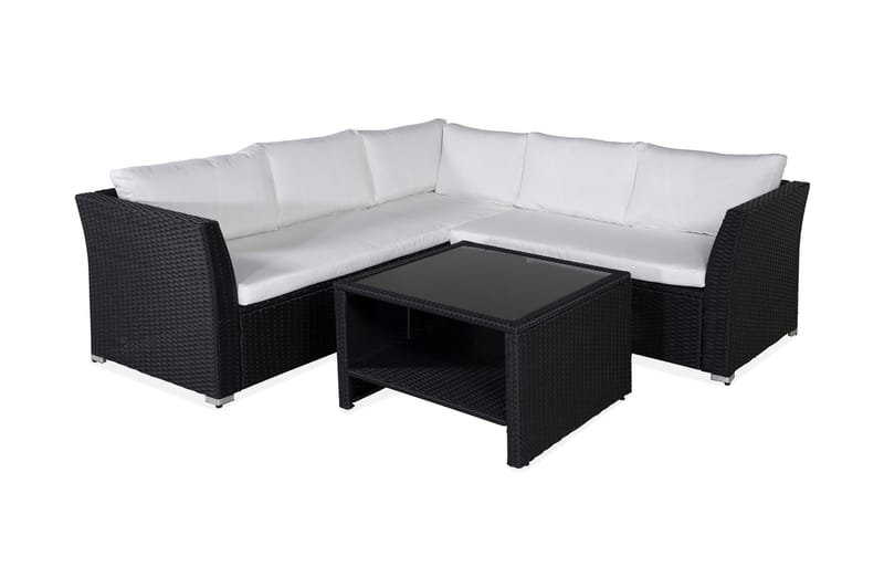 Haiti Loungegrupp Utomhus med Dynor - Svart - Utemöbler - Utegrupp - Loungegrupp