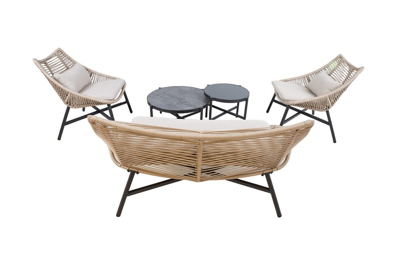 Helsinki Soffgrupp Utomhus - Natur/Svart - Utemöbler - Utegrupp - Loungegrupp