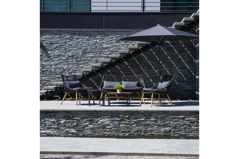 Helsinki Soffgrupp Utomhus - Svart/Natur/Grå - Utemöbler - Utegrupp - Loungegrupp