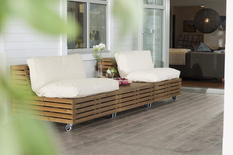 Hillerstorp Bara Vara Loungefåtölj 2-pack + 1 Divan - Beige - Utemöbler - Utegrupp - Loungegrupp
