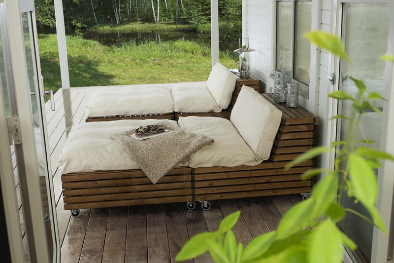 Hillerstorp Bara Vara Loungefåtölj m Divan 2-pack - Vit/Beige - Utemöbler - Utegrupp - Loungegrupp