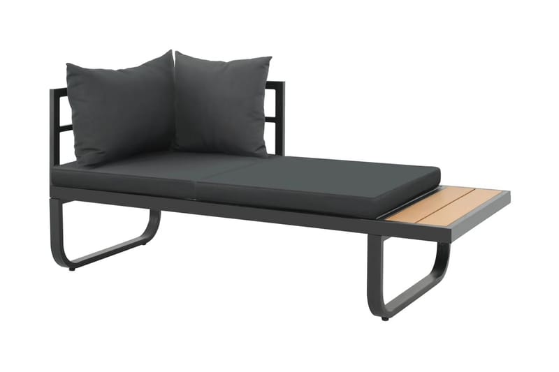 Hörnsoffa Utomhus set med dynor 2 delar aluminium WPC - Grå - Utemöbler - Utegrupp - Loungegrupp