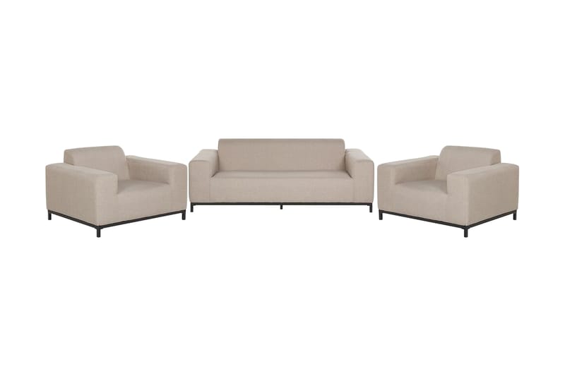 HUGHEN Loungegrupp Utomhus 5-sits Beige/Svart - Utemöbler - Utegrupp - Loungegrupp