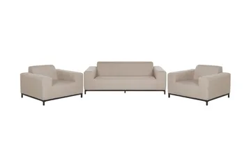 Hughen Loungegrupp Utomhus 5-sits - Beige/Svart - Utemöbler - Utegrupp - Loungegrupp