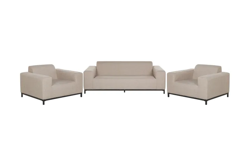 Hughen Loungegrupp Utomhus 5-sits - Beige/Svart - Utemöbler - Utegrupp - Loungegrupp
