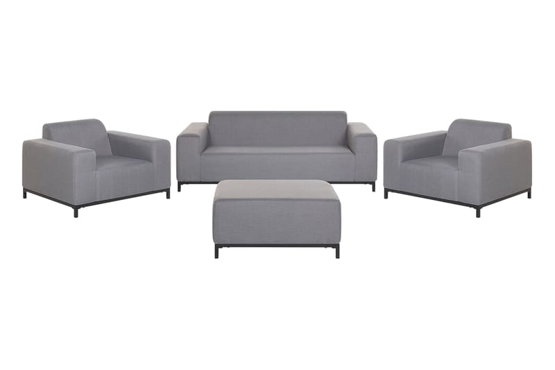 HUGHEN Loungegrupp Utomhus 5-sits Grå/Svart - Utemöbler - Utegrupp - Loungegrupp
