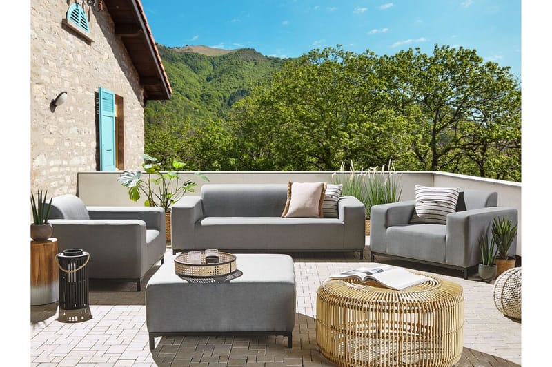 Hughen Loungegrupp Utomhus 5-sits - Grå/Svart - Utemöbler - Utegrupp - Loungegrupp