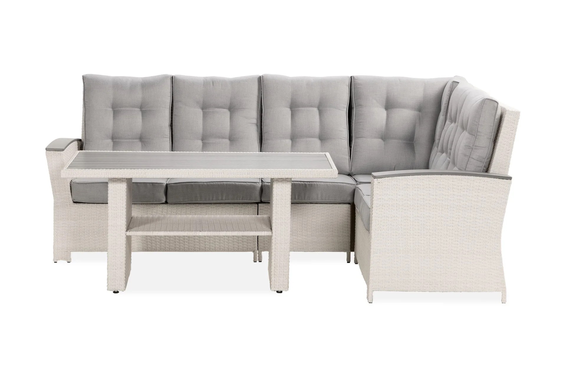 james lyx loungegrupp vändbar - vit / gråa dynor