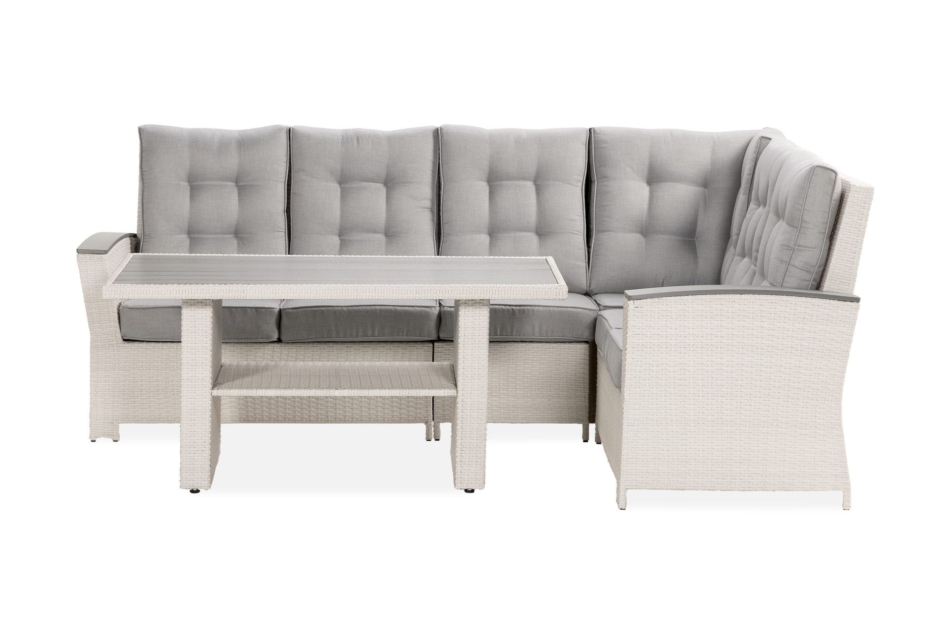 james lyx loungegrupp vändbar - vit / gråa dynor