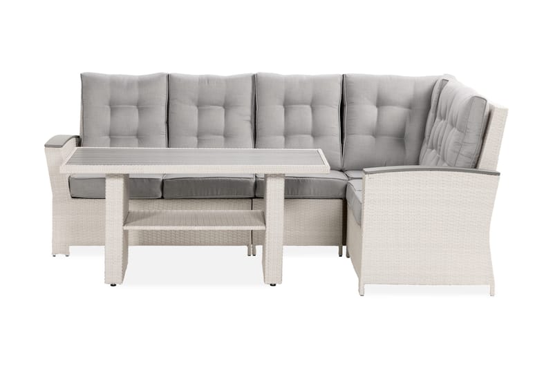 James Lyx Loungegrupp Vändbar, Vit / Gråa dynor