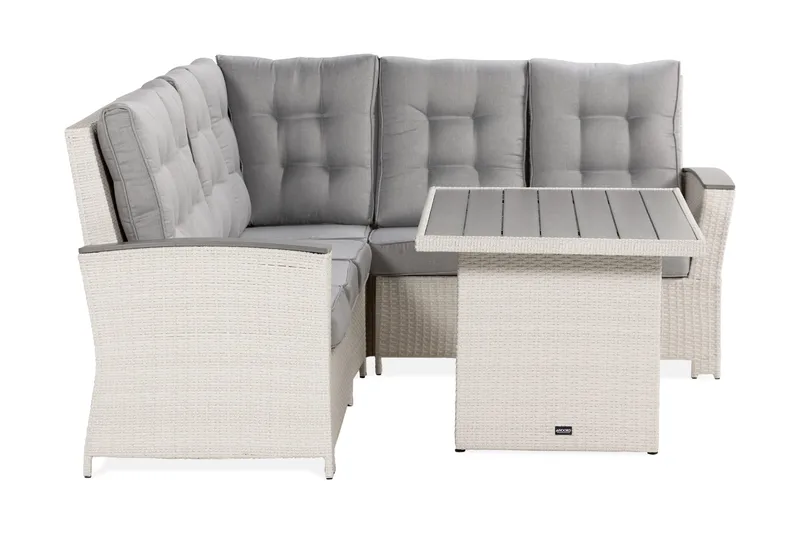James Lyx Loungegrupp Vändbar - Vit / Gråa dynor - Utemöbler - Utegrupp - Loungegrupp