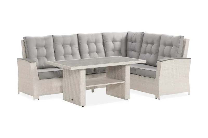 James Lyx Loungegrupp Vändbar - Vit / Gråa dynor - Utemöbler - Utegrupp - Loungegrupp