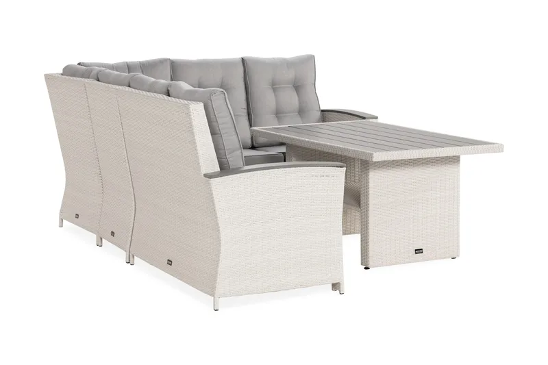 James Lyx Loungegrupp Vändbar - Vit / Gråa dynor - Utemöbler - Utegrupp - Loungegrupp