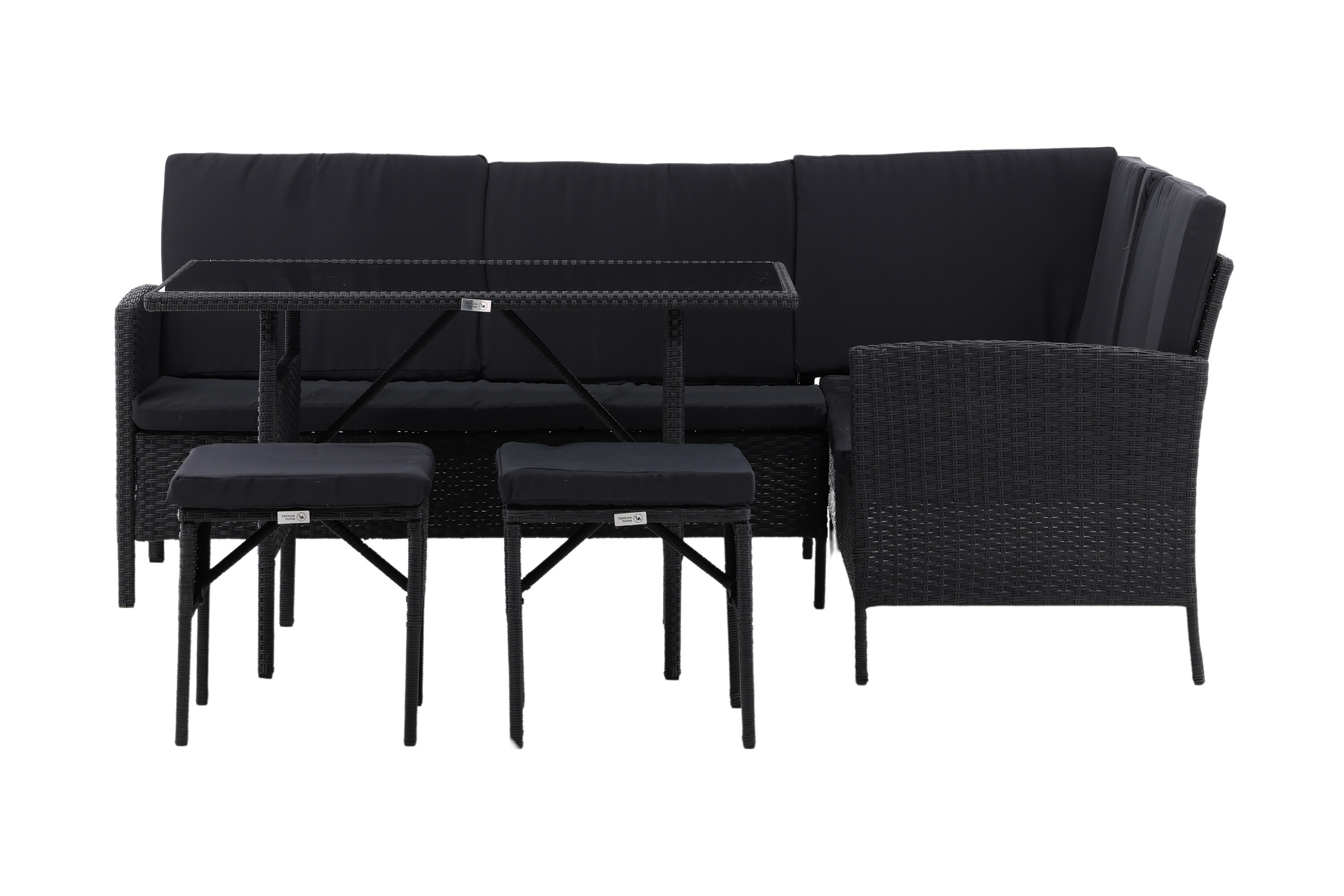 knock hörnsoffa utomhus - svart