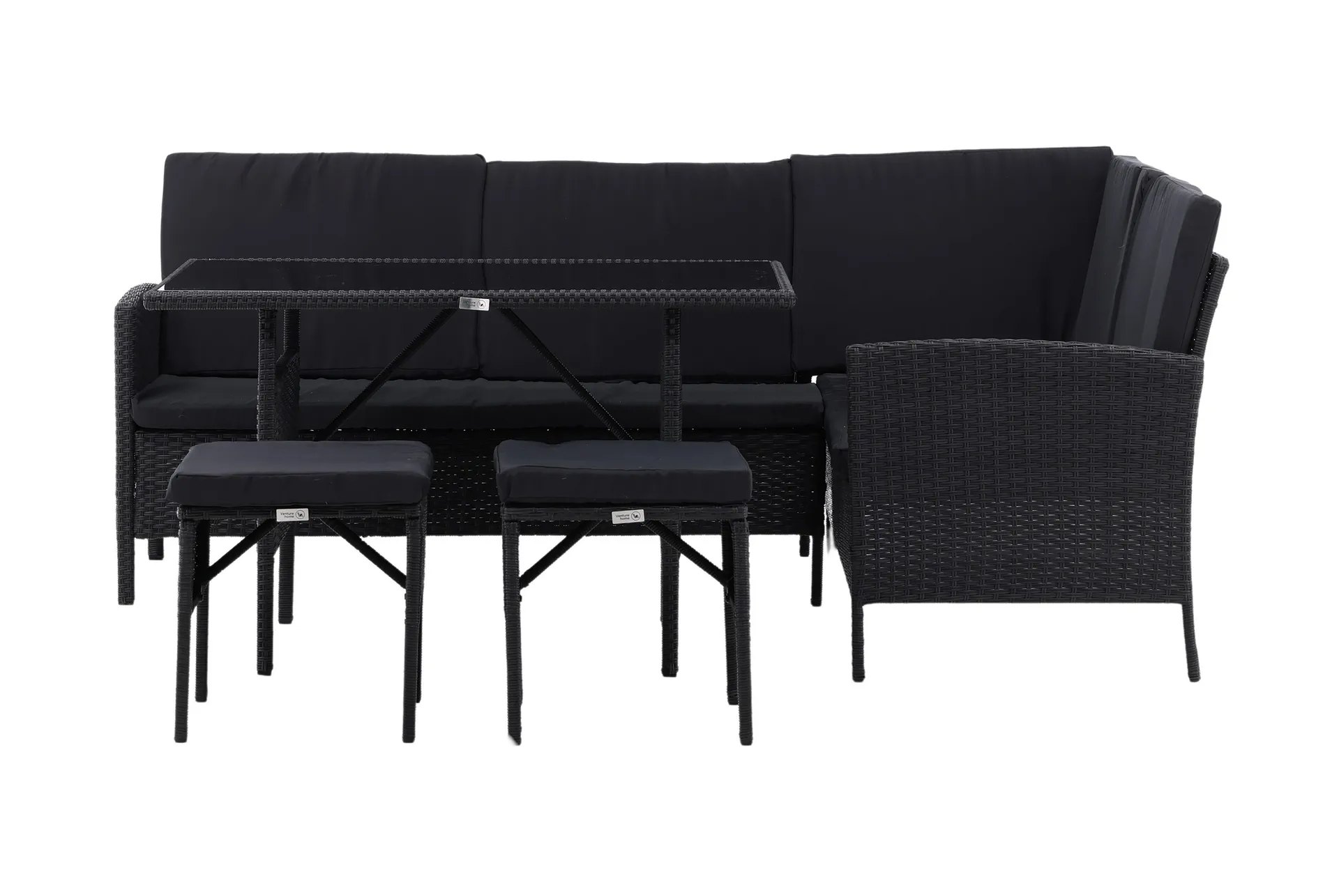 knock hörnsoffa utomhus - svart