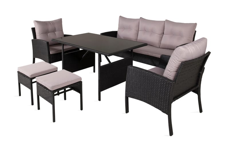 Knock Loungegrupp Utomhus - Svart - Utemöbler - Utegrupp - Loungegrupp