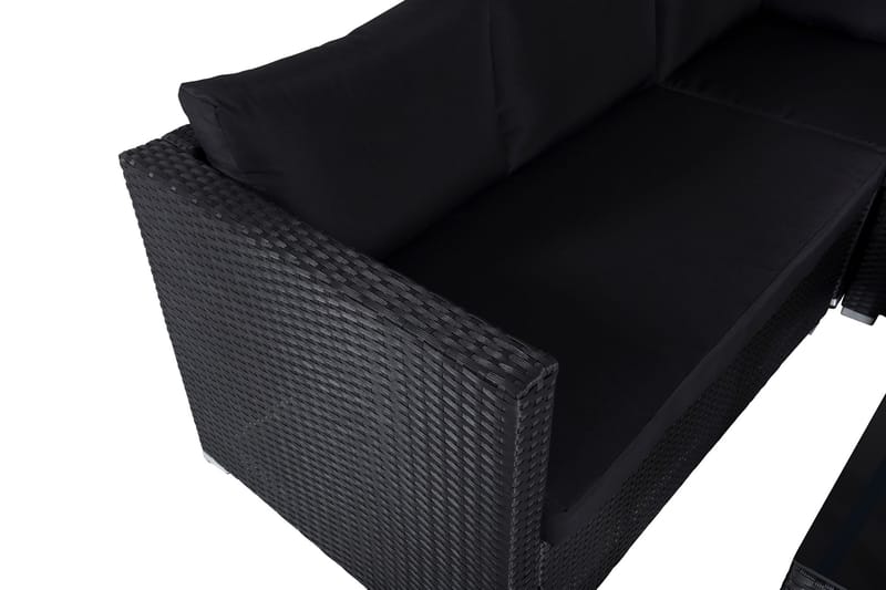 Kuba Loungegrupp Utomhus med Dynor - Svart - Utemöbler - Utegrupp - Loungegrupp