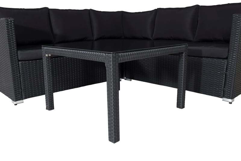 Kuba Loungegrupp Utomhus med Dynor - Svart - Utemöbler - Utegrupp - Loungegrupp