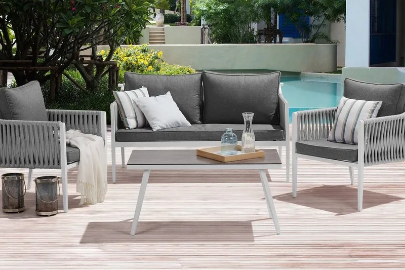 Latina Loungegrupp Utomhus 66 cm, Vit