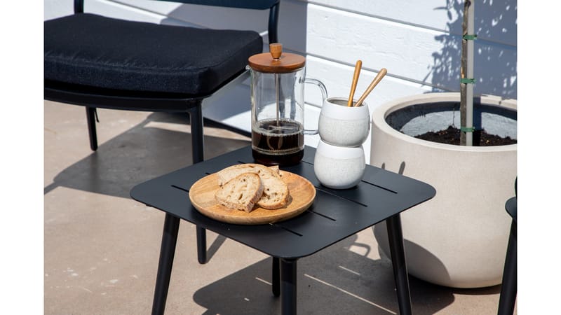 LINA Caféset + 2 Loungestolar med Dynor Svart - Venture Home - Loungegrupp