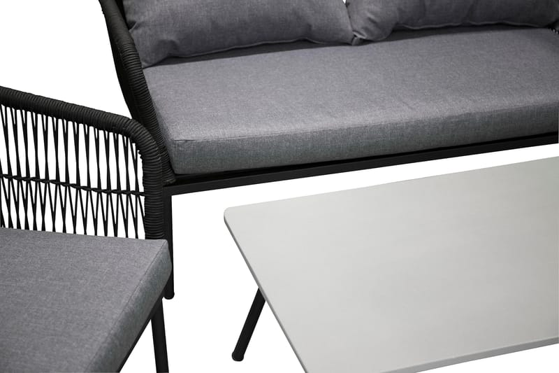 Lindos Loungegrupp Utomhus - Svart/Grå - Utemöbler - Utegrupp - Loungegrupp