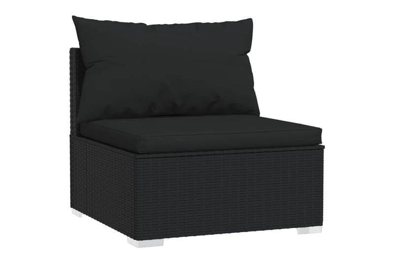 Loungegrupp Utomhus för trädgården med dynor 4 delar konstrotting sv - Svart - Utemöbler - Utegrupp - Loungegrupp