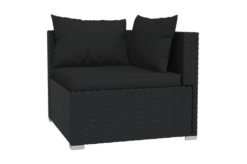 Loungegrupp Utomhus för trädgården med dynor 4 delar konstrotting sv - Svart - Utemöbler - Utegrupp - Loungegrupp
