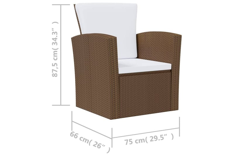 Loungegrupp Utomhus för trädgården med dynor 8 delar konstrotting br - Brun - Utemöbler - Utegrupp - Loungegrupp