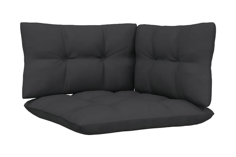 Loungegrupp Utomhus med antracit dynor 8 delar massiv furu - Svart - Utemöbler - Utegrupp - Loungegrupp