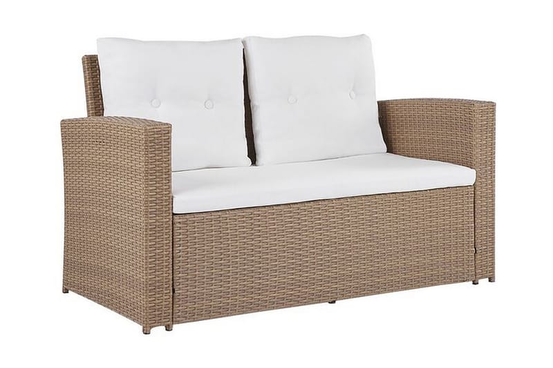 Loungegrupp Utomhus 4-sits konstrotting ljusbrun LUCA - Trä/natur - Utemöbler - Utegrupp - Loungegrupp